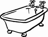 Tub Clipart Coloring Bathtub Pages Bathroom Bath Clip Cliparts Drawing Color Shower Toilet Printable Kids Bathrooms Tubs Messy Buildings Architecture sketch template