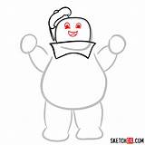 Marshmallow Puft Stay Man Ghostbusters Step Draw Drawing Cartoons Various Cartoon sketch template
