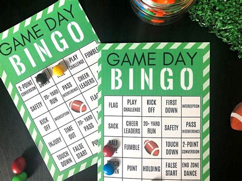 fun game day party ideas  printable football bingo cards set