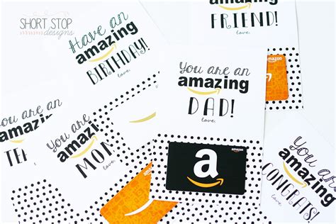amazon gift card printables short stop designs