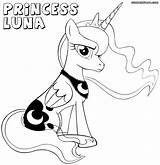 Luna Coloring Princess Pages Pony Little Kids sketch template