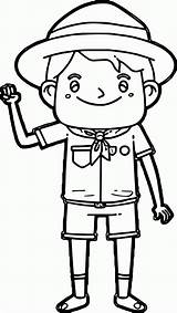 Scout Coloring Pages Cub Boy Clipart Cartoon Comments Camping sketch template