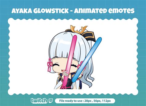 excited  share  latest addition   etsy shop ayaka glowstick animated emotes