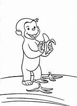 George Curious Coloring Pages Banana Printable Monkey Sheets sketch template