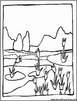 Coloring Pages Landscape Spring Library Clipart Line Fun Popular sketch template