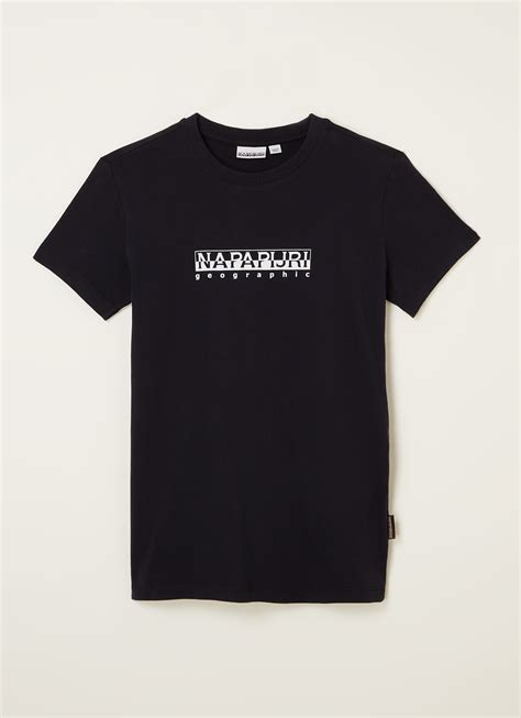 napapijri  shirt met logoprint zwart de bijenkorf