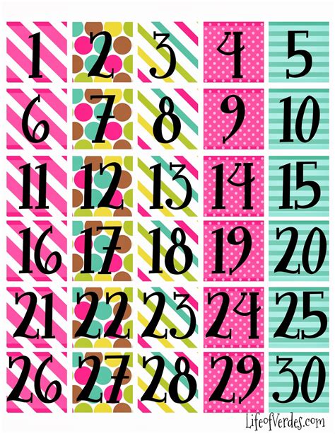 images   printable preschool calendar numbers