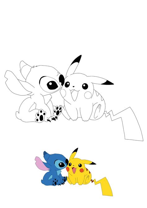 coloriage stitch  pikachu coloriage gratuit  imprimer dessin