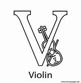 Coloring Alphabet Violin Pages Printable sketch template