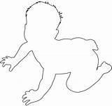 Crawling Silhouettes Baby Vector Outline Coloring Pages sketch template