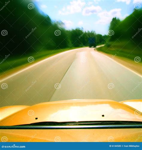 speed drive stock image image  highway glass motion