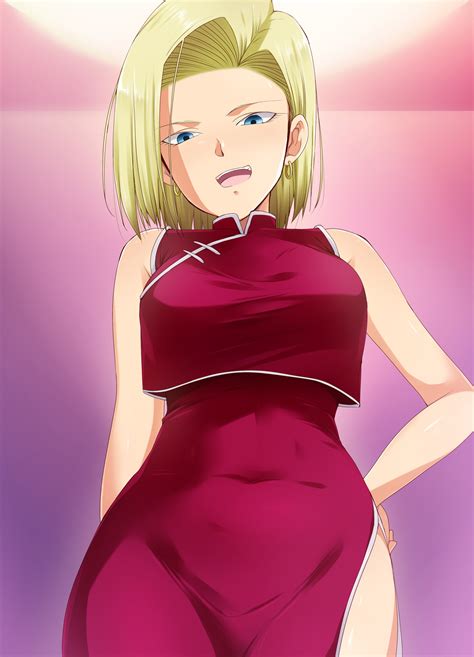 The Big Imageboard Tbib 1girl Android 18 Bare Arms
