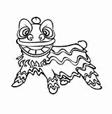 Coloring Lion Dance Pages Chinese Year Coloringkidz Kids sketch template