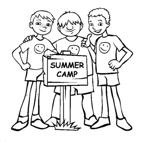 summer camp coloring pages