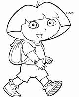 Dora Explorer Coloring Pages Color Print Printable Walking sketch template