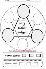 Color Wheel Primary Colors Worksheet Secondary First Hands Head Artroom Heart Kindergarten Worksheets Wheels Kunst Lesson Colour Mixing Farben Discover sketch template