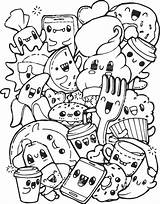 Kawaii Food Coloring Animals Pages Cartoon Cute Choose Board Doodle sketch template