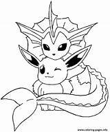 Pokemon Vaporeon Coloring Pages Getcolorings Color sketch template