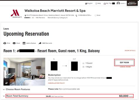 psa track existing marriott reservations rebook  points price