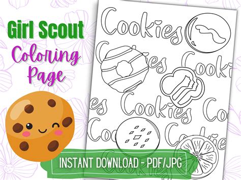 girl scout cookie coloring page