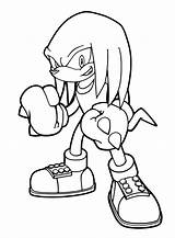 Sonic Knuckles Hedgehog Echidna Colouring Fists Thorny sketch template