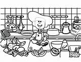Cooking Coloring Pages Utensils Printable Getcolorings Color sketch template