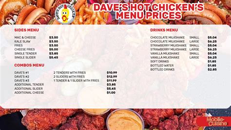 daves hot chicken menu prices spice levels
