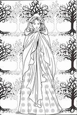 Coloring Adult Adulte Fée Pages Femme Conte Choose Board Coloriage Book sketch template