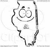 Illinois State Happy Clipart Cartoon Coloring Outlined Character Vector Cory Thoman Mad Getcolorings Clipartof Clip sketch template