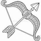 Sagittarius Frecce Sagittario Arco Zodiac Backg sketch template