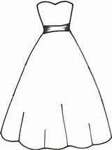 Dress Coloring Pages Dresses Printable Wedding Outline Template Paper Templates Doll Kids Card Clipart Color Sheets Robe Print Skabeloner Fashion sketch template