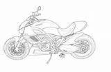 Diavel Ducati Lineart sketch template