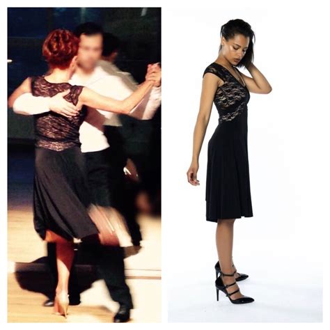 The V Argentine Tango Dress Black Jersey And Lace Etsy Uk Tango Dress