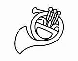 Trompa Corno Colorir Horn Instrumentos Dibujo Viento Strumenti Musicais Desenhos Instruments Dibuix Dibuixos Fiato Acolore Musicals Sopro Coloringcrew sketch template