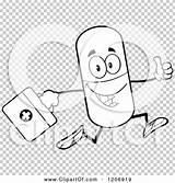 Mascot Aid Pill Running Kit Happy First Royalty Clipart Cartoon Vector Toon Hit sketch template