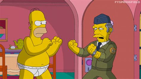 homer simpson fight find and share on giphy
