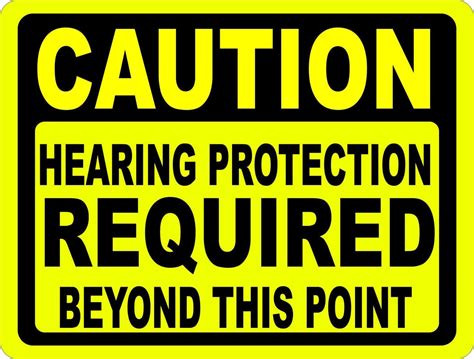 caution hearing protection required  point sign signs  salagraphics