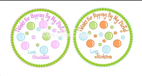bubble party favor tags birthdays baby showers diy