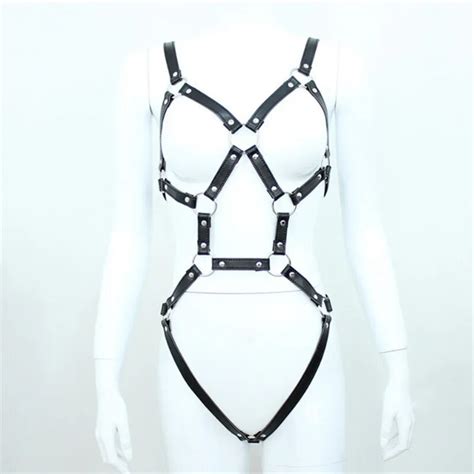 1 pcs lot black pu leather bondage body harness sex restraints adult