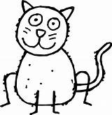 Cat Clip Clipart Cliparts Line Coloring sketch template