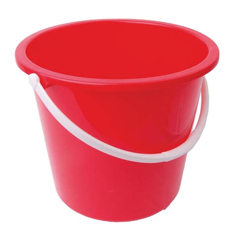 plastic bucket  litre red single hillcroft supplies