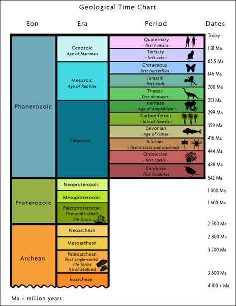 time period chart fun science earth science geology