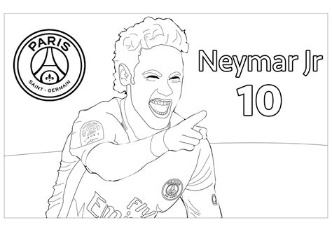 neymar jr version  soccer kids coloring pages