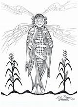 Corn Hopi Maiden Coloring Native American Pages Lammas Google Pagan Drawings Deviantart Harvest sketch template
