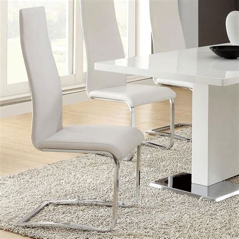 modern dining chair white set   coaster furniture furniture cart