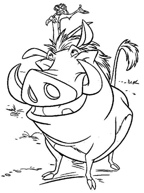 timon  pumbaa   friend coloring page coloring sun lion king