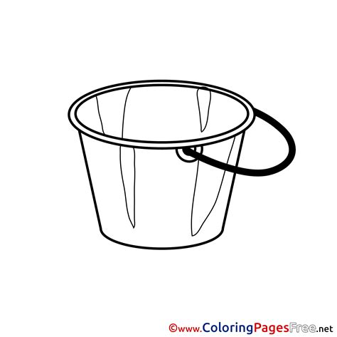 bucket  colouring sheet