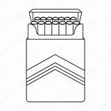 Cigarettes Pack Drawing Outline Getdrawings sketch template
