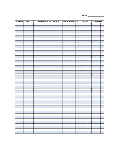 printable blank check register form