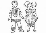 Coloring Children African Pages Clothing Traditional sketch template